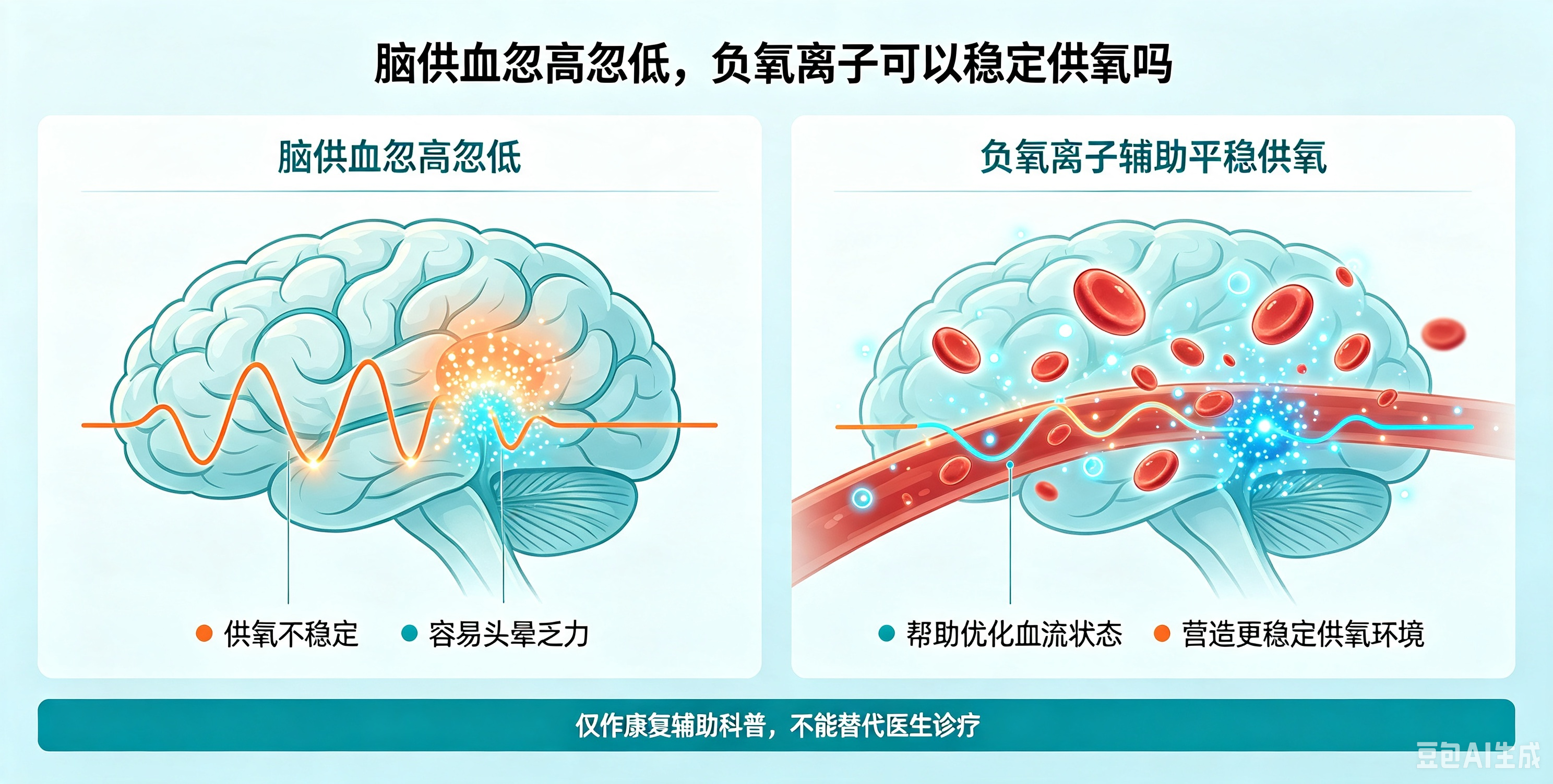 脑供血忽高忽低,负氧离子可以稳定供氧吗?