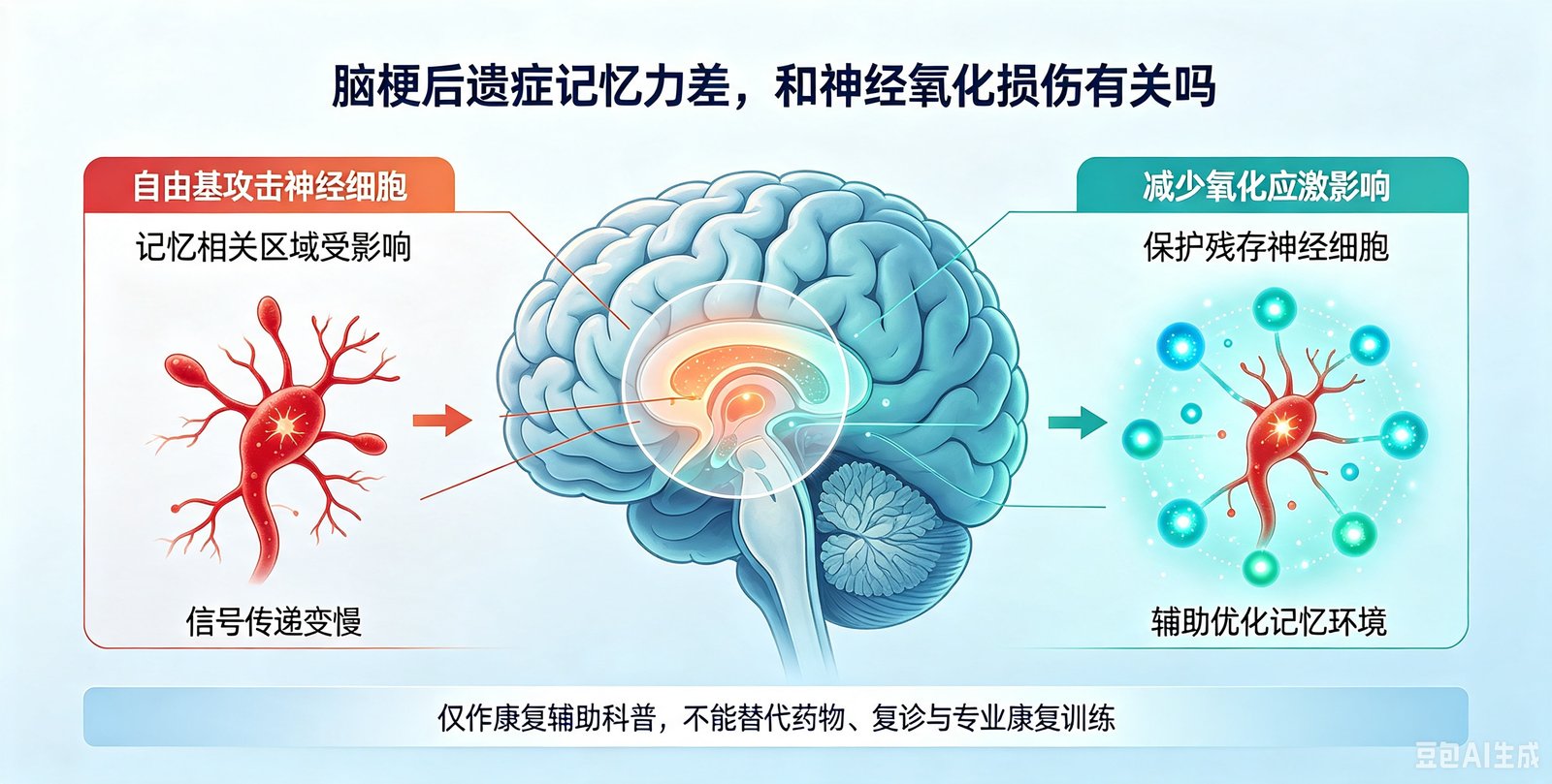 脑梗后遗症记忆力差,和神经氧化损伤有关吗?