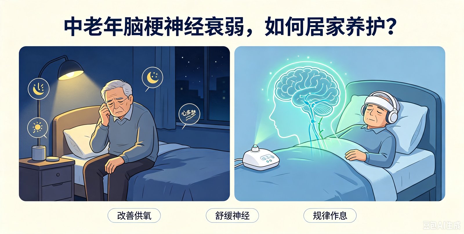 中老年脑梗患者神经衰弱如何居家养护?