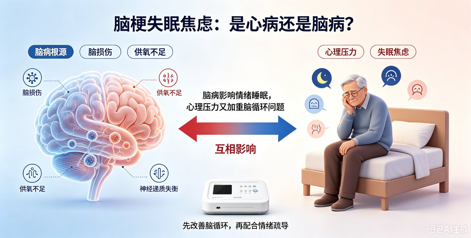 脑梗失眠焦虑,到底是心病还是脑病?