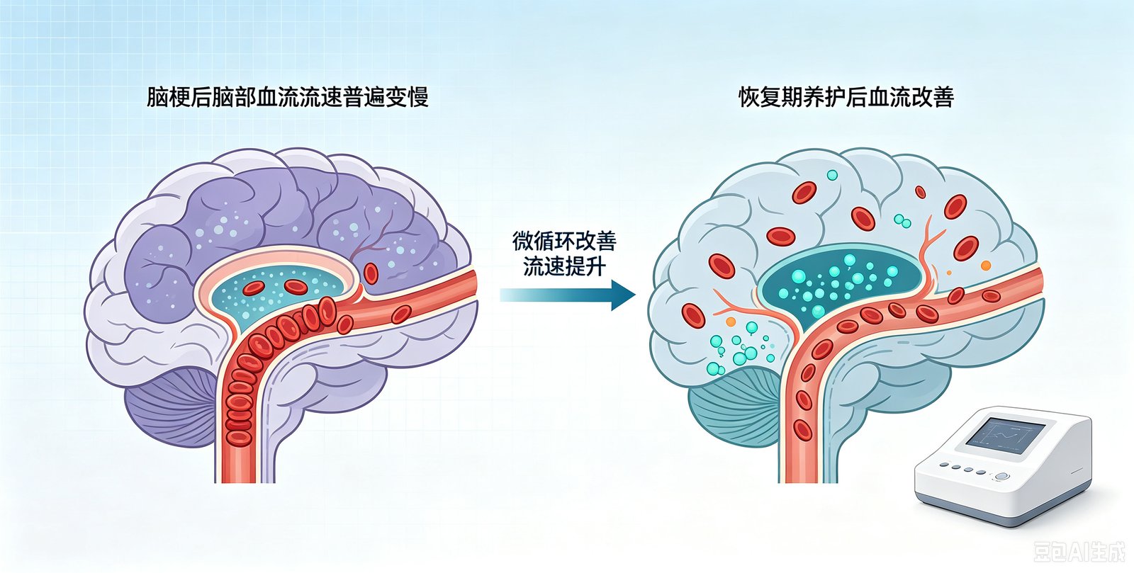 脑梗后为什么脑部血流流速普遍变慢?