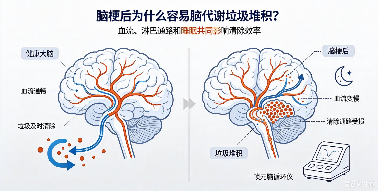 脑梗后为什么容易出现脑代谢垃圾堆积?