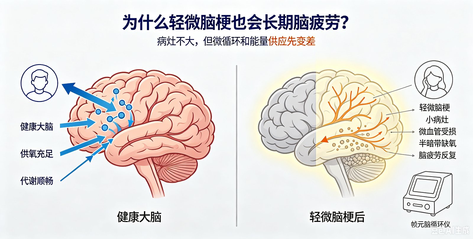 为什么轻微脑梗也会出现长期脑疲劳?