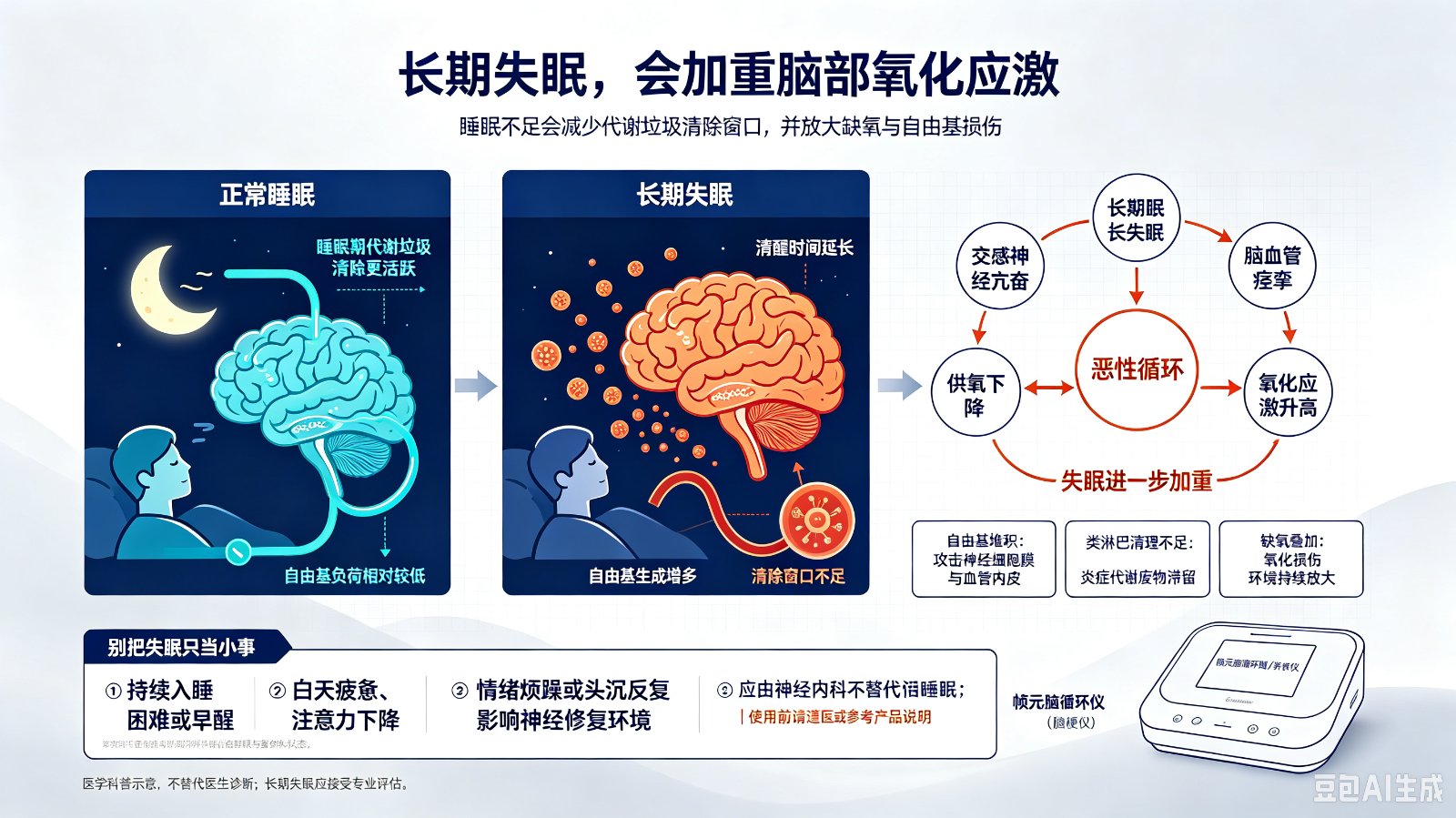 长期失眠如何加重脑氧化应激?