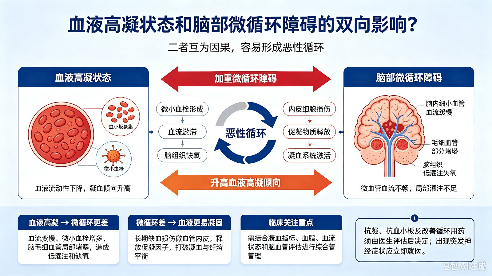血液高凝状态和脑部微循环障碍的双向影响?