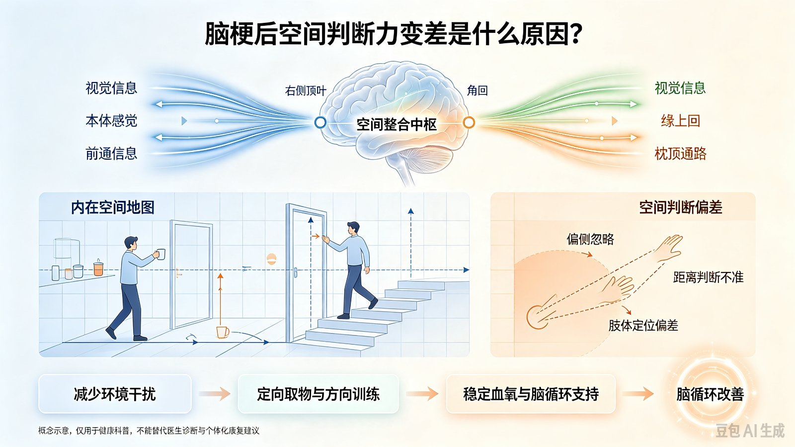 脑梗后出现空间判断力变差是什么原因?