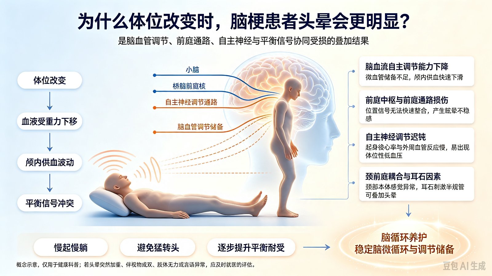 为什么体位改变时,脑梗患者头晕会更明显?