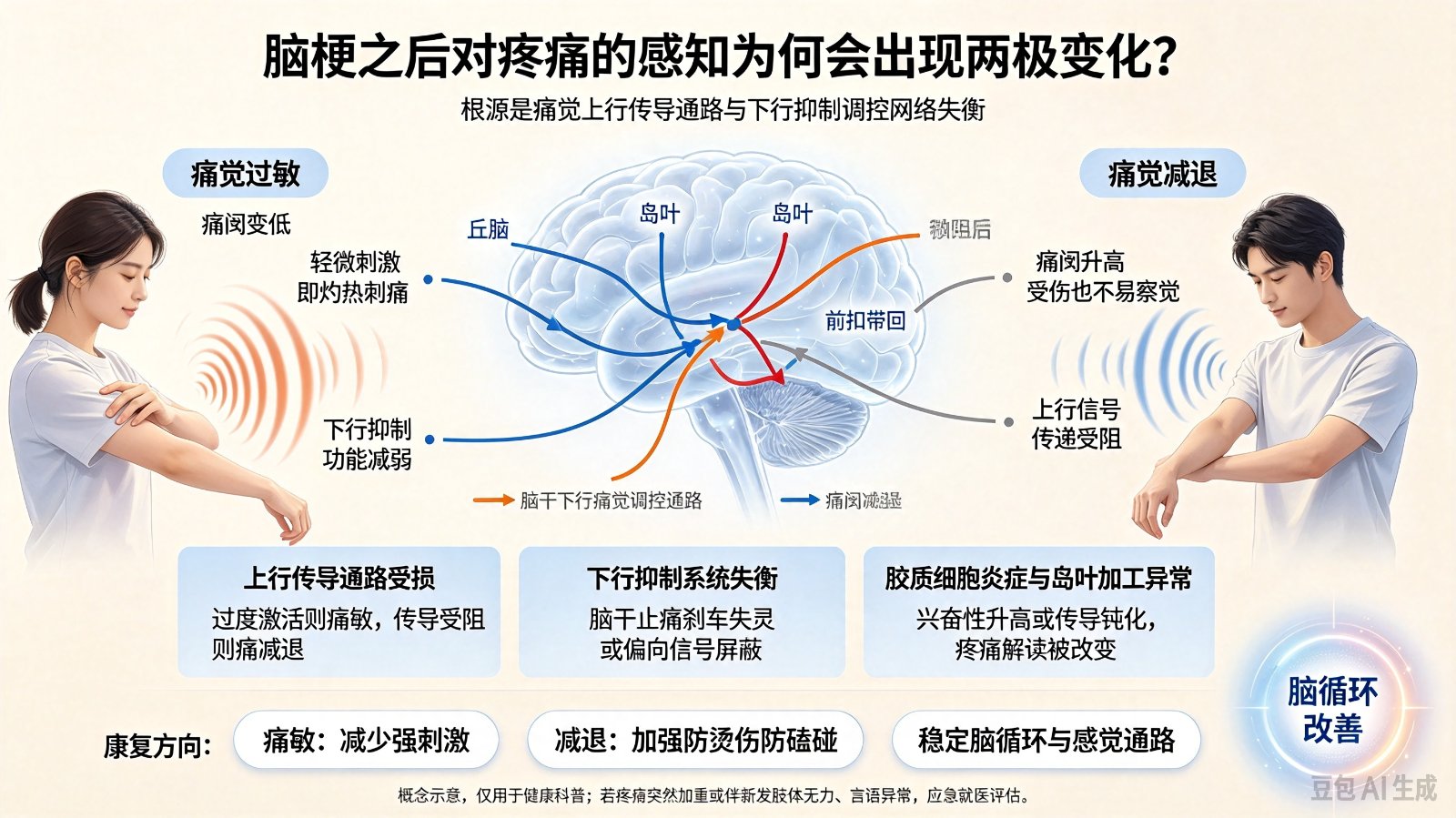脑梗之后对疼痛的感知为何会出现两极变化?